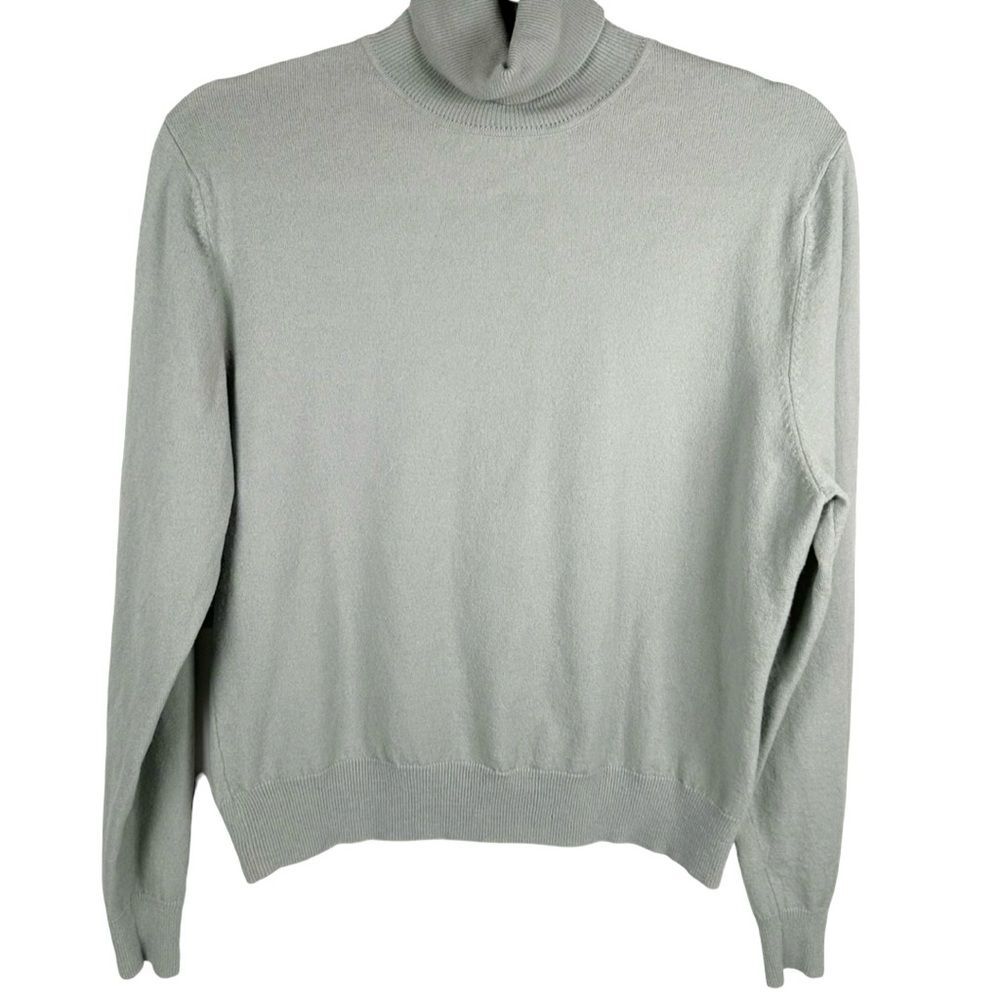 Lafayette 148 New York light sage green knit turtleneck sweater womens XL